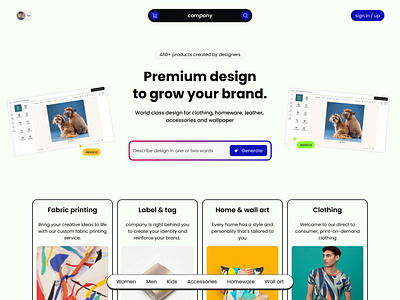 E-commerce landing with dynamic island concept concept dynamic island landing template website