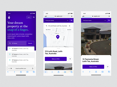 Serious Offer — Find Your Home app dashboard design estate agency home house make an offer map mobile offer product design property real search ui ux