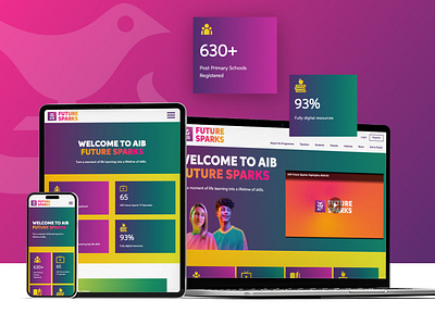 AIB Future Sparks - Interface Homepage Multi Devices design graphic design interface online education students teachers ui ux web webdesign website