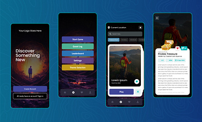 Treasure Hunt Mobile App Design branding landing page design mobile apps ui designs ux designs web page design website redesign