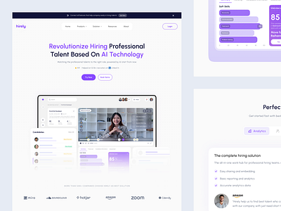 Hirely AI - Landing Page ai ai business artificial intelligence branding clean company design figma framer hirely home page hr landing page landing page minimalism nija site ui user interface webflow website