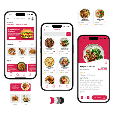 Mobile App Design for Food Delivery Order ui