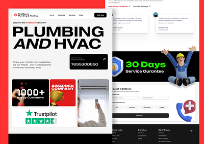 Innovative HVAC Website Design branding hvac landingpage ui uiux website design