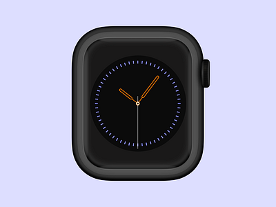 Apple Watch Vector Illustration app apple classic demo face hyperrealism icon illustration logo photo purple realistic shading skeumorphism skeuomorphism time ui watch