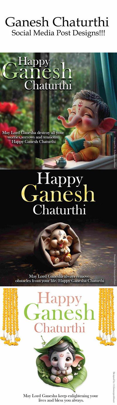 Ganesh Chaturthi Social Media Post Designs!!! advertising design designer festival posts graphic design poster design social media post