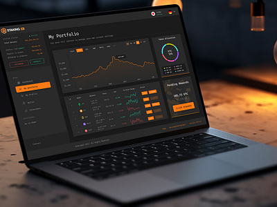 Crypto Portfolio Dashboard for Staking Platform best dashboard design crypto crypto dashboard design crypto portfolio crypto wallet dashboard cryptoinvesting dashboard website template defi design inspiration hyip interactive dashboard design investment product design simple dashboard design staking staking platform web design web design inspiration web3 web3 dashboard