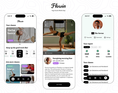 Yoga Studio Mobile App UX/UI Design freelance ux mobile app product designer ui ux desig yoga app concept yoga app design yoga app ui yoga app ux design