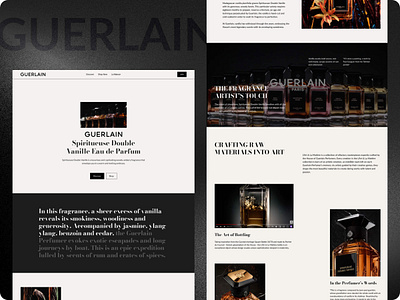 Luxury Landing page for Guerlain Fragrance design fashion fragrance homepage landing page layout luxury minimal perfume responsive ui ux web design webflow website weekly warm up