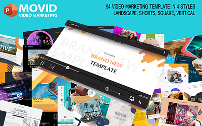 Movid Video Marketing PowerPoint Template landscape marketing movid powerpoint shorts square template vertical video