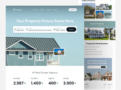 Real Estate Landing Page agency clean interface landingpage realestate ui uidesign uiux ux uxdesign webdesign website