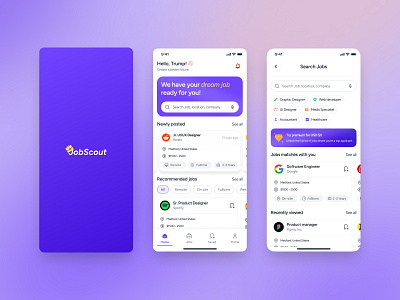 Job Finder Mobile App Design agency app design app ui design app ui ux clean ui figma app design focotik job board job finder job finder app job search minimal mobile app skill ui ux design ux designer