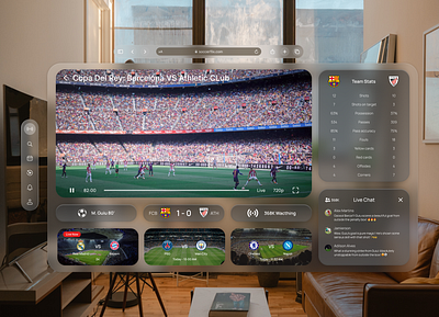 SoccerFlix - Apple Vision Pro applevisionpro design football stream ui