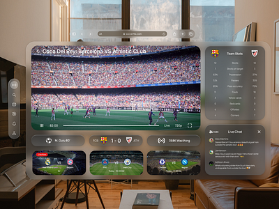 SoccerFlix - Apple Vision Pro applevisionpro design football stream ui