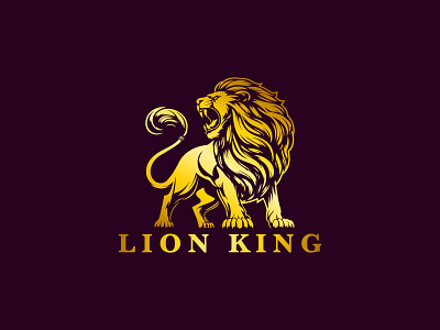 Lion Logo animal branding clean lion logo design gold graphic design great lion lion greatfully logo lion logo logo logo for sale luxurious luxury royal strength strong ui ux vector vector logo