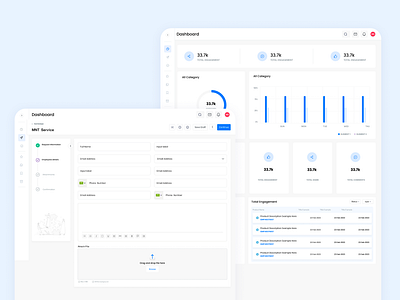 Services management dashboard application clear dashboard saas ui web