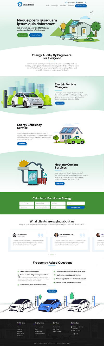 Innovative, Interactive Calculator For Home Energy Audits branding landing page design mobile app ui designs ux designs website redesign