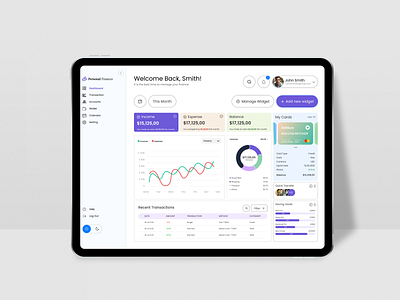 Personal Finance Management Dashboard branding dashboard dashboard ui dashboard ux finance dashboard graphic design logo saas saas dashboard ui ux