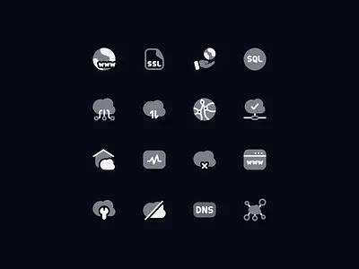 NeatIcons - Cloud, Hosting - Bulk Style assets cloud dns hosting icon icon design icon pack icon set iconography icons neaticons sql ssl ui web www