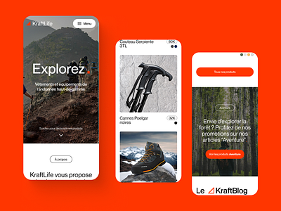 KraftLife - Mobile Website craft design french hike kraft mobile orange ui ux website