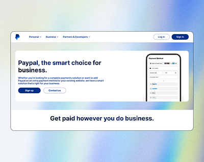 PayPal EG | UI Redesign figma finance landing page money paypal redesign ui uiux user interface web design