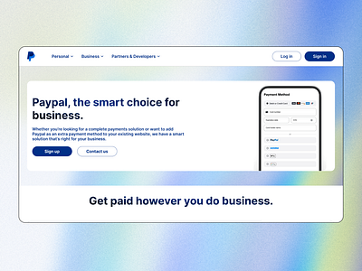 PayPal EG | UI Redesign figma finance landing page money paypal redesign ui uiux user interface web design