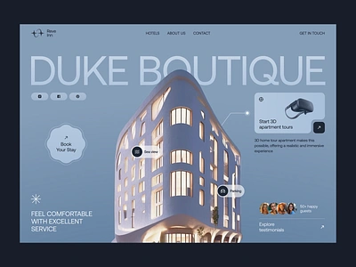 Duke Boutique Hotel – Web Design Concept booking boutique app ui boutique hotel design ecommerce experiences graphic design homepage hotel hotel website hotels landing page luxury services site ui ux web webdesign website