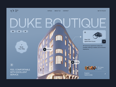 Duke Boutique Hotel – Web Design Concept booking boutique app ui boutique hotel design ecommerce experiences graphic design homepage hotel hotel website hotels landing page luxury services site ui ux web webdesign website