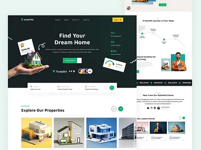Propertify - Real Estate Website Landing Page design home landing page home website landing page product design propertify property website real estate real estate landing page real estate landing page design real estate website real estate website design ui ui design ux ux design website