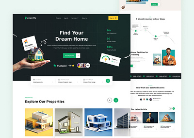 Propertify - Real Estate Website Landing Page design home landing page home website landing page product design propertify property website real estate real estate landing page real estate landing page design real estate website real estate website design ui ui design ux ux design website