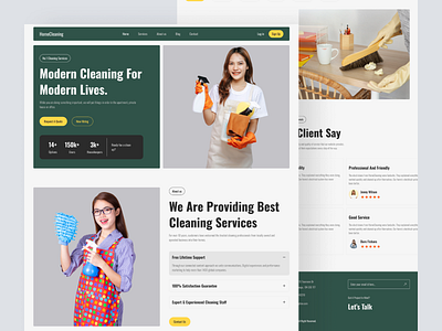 Cleaning Service Website Landing Page cleaner cleaner website cleaning landing page cleaning service design home cleaner homepage house cleaner house service landing page office cleaning service shakil ui web web design webdesign website