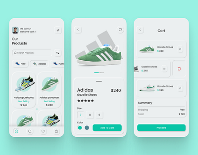 Neomorphic Sneakers App Design app app design figma graphic design inspiration redesign sneaker ui uiux ux