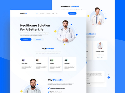 Healthcare | Medical Landing Page UI/UX Design design doctor health healthcare healthy landing landing design landing page landing page ui medical medicine online medicine startup ui uiux ux web web design website