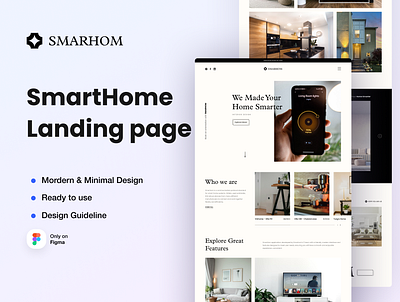 Smarthome - Landing page branding figma landing page ui