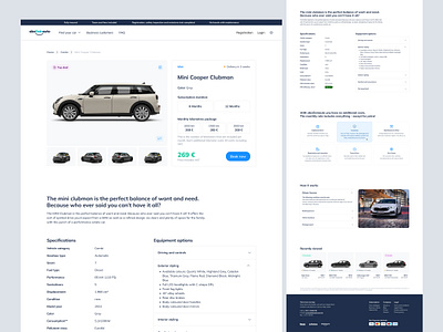 Car Booking Product page inteface product ui ux