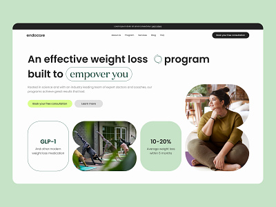 Weight Loss Clinic Landing Page – Hero Section calltoaction cleandesign clinicwebsite conversionfocused healthcaredesign healthtech herosection landingpage minimalistdesign moderndesign productdesign uiux webdesign weightloss wellnessdesign