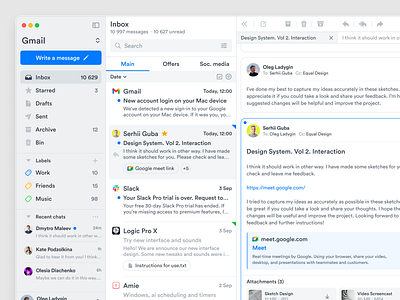 Mail App Design. Inbox Messages. chat chatting dashboard design email gmail inbox mail mailbox mailing messages navigation bar notification postbox saas saas platform sidebar ui ux web app