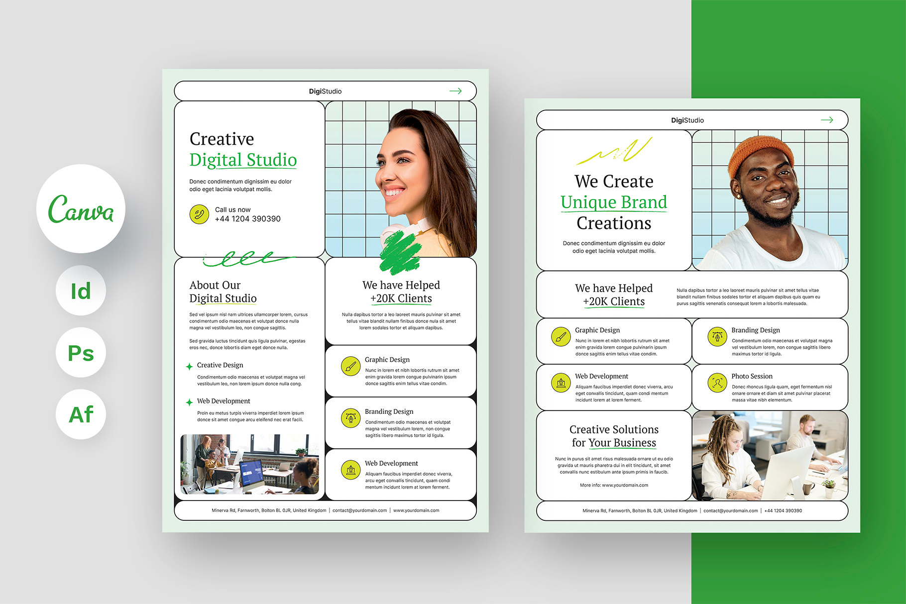 Digital Studio Flyer Canva Template for Social Media Agency canva design creative agency creative studio digital product digital studio etsy shop flyer canva template flyer design freelancer flyer freelancer template indesign flyer template instant download photoshop template print template seo agency seo expert seo marketing social media agency social media marketing technology