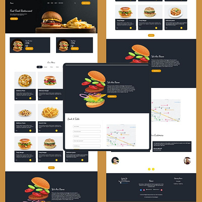 Restaurant Website design landing page web design website