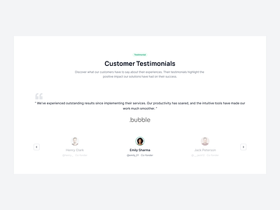 Tailwind testimonial with active user client feedback client testimonials customer reviews testimonial section ui user feedback web design