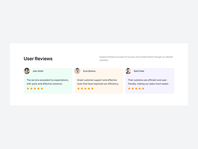 Testimonial multicolor cards client feedback client testimonials customer reviews modern ui testimonial section user feedback user interface web design