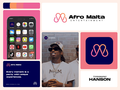 AFRO MALTA VISUAL IDENTITY app branding design entertainment graphic design illustration logo typography ui ux vector