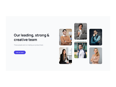 Team Section with creative image layout design team section ui ui block ui design web design