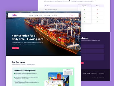 Langing Page Design card gradient color card stacking card stacking ui design comparision table footer ui get in touch header ui landing page landing page design logistic website ui ui design website website design