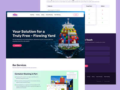 Langing Page Design card gradient color card stacking card stacking ui design comparision table footer ui get in touch header ui landing page landing page design logistic website ui ui design website website design
