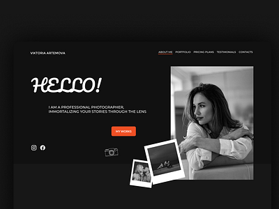 Photographer website | Landing page branding hero landing page photographer website photohrapher portfolio ui uxui