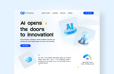 Virtual Reality AR Company Landing Page Website 3d ai apple design apple vision pro ar arvr augmented reality design graphic design home page landing page spatial ui ui ux virtual reality vr web web design website website design