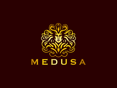 Medusa Logo advertising art brand branding cosmetics curly waves economy entertainment face vector finance girl face godness marketing medusa for sale medusa logo nails snake ui ux vector woman