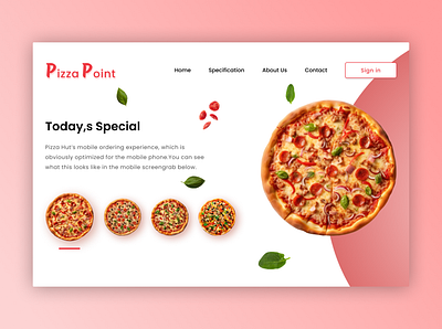 Pizza Point Web Home Page: Restaurant Order Web Design design ui