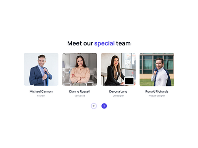 Team section with carousel slider design graphic design team section ui ui block ui design web design