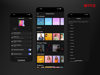 Design Practice NETFLIX app dark mode design illustration inspiration minimal design mobile mobile app design netflix product design typography